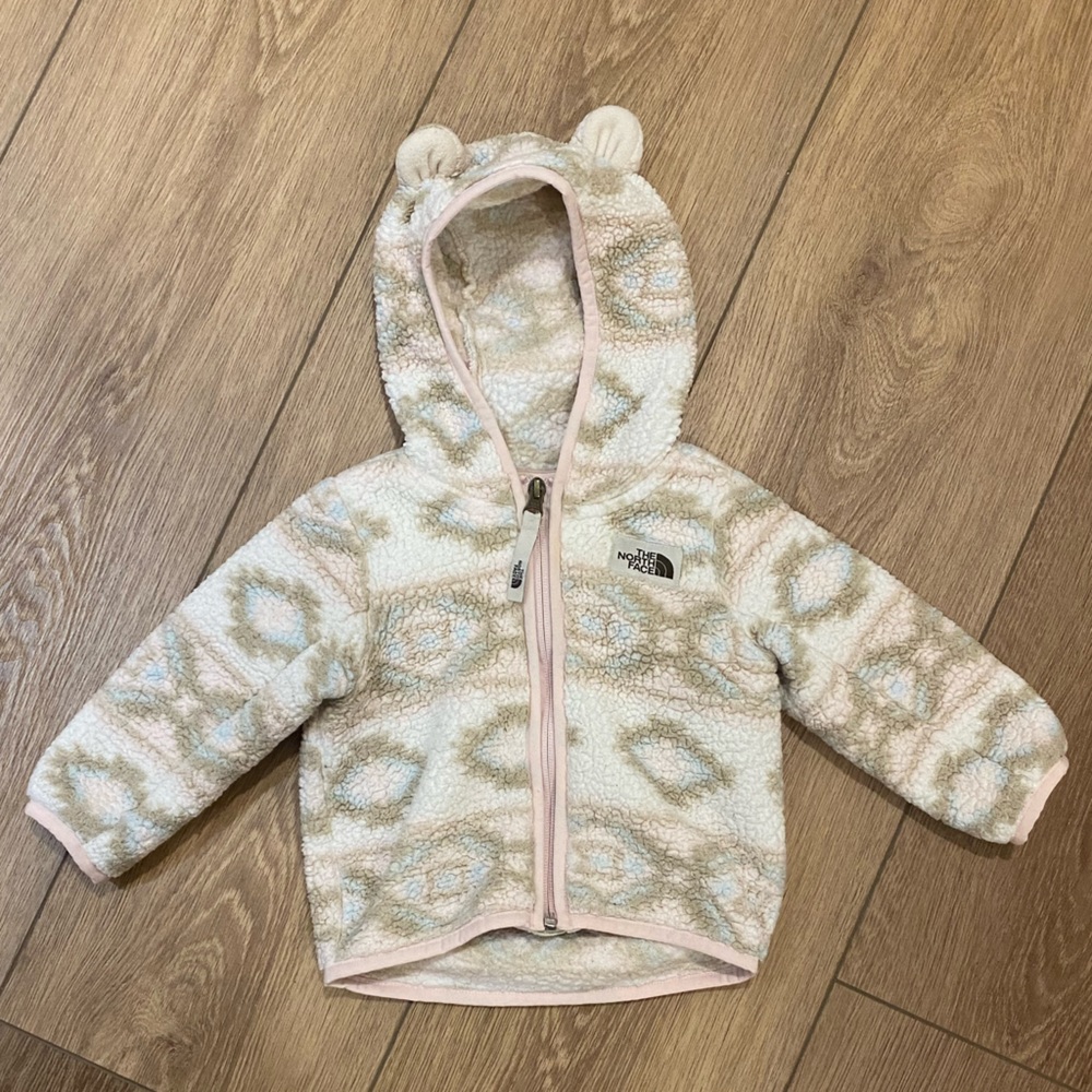 Used The North Face Campshire fleece bear hoodie zip up baby/infant 6-12months.